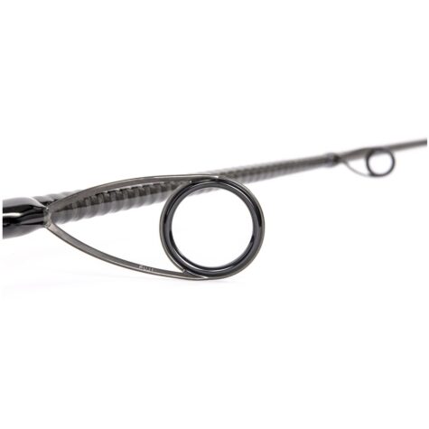 Ergonomic high-density EVA split grip handle and heavy-duty Fuji Reel Seat locking mechanism on the Falkor Blue Blood spinning rod.
