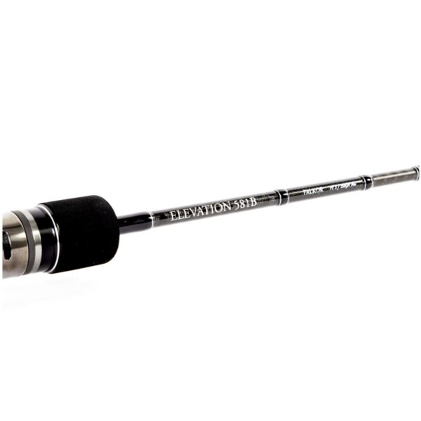 Falkor Elevation – Toray Solid MT40 Carbon Blank Close-up of Falkor Elevation rod blank highlighting Toray Solid MT40 carbon fiber construction and product branding.