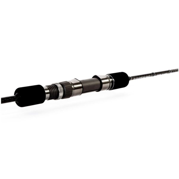 Falkor Elevation vertical jigging rod flexing under heavy load, displaying backbone power and parabolic tip flexibility.