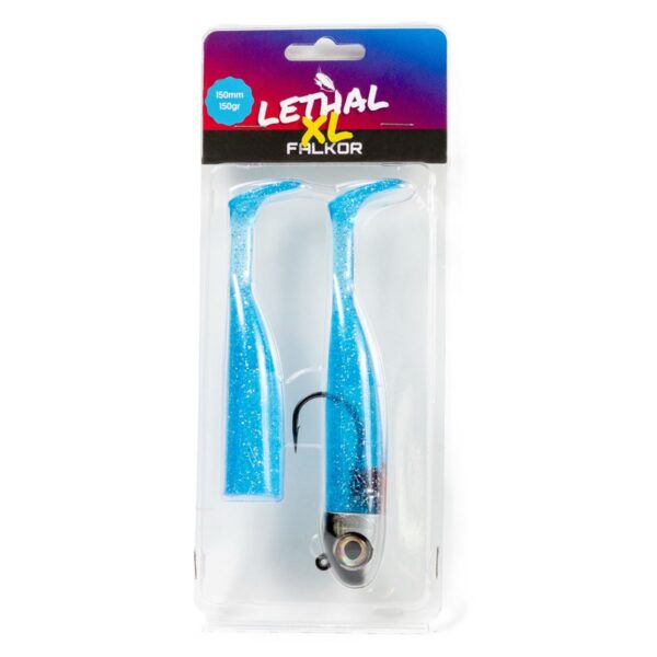 Falkor Lethal XL 150g deep-sea soft vinyl fishing lure with a heavy-duty jig head.