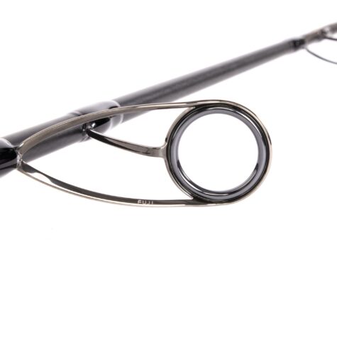 Double-foot heavy-duty Fuji SiC guide ring wrapped securely to the Falkor Top Water Authority saltwater popping rod blank.