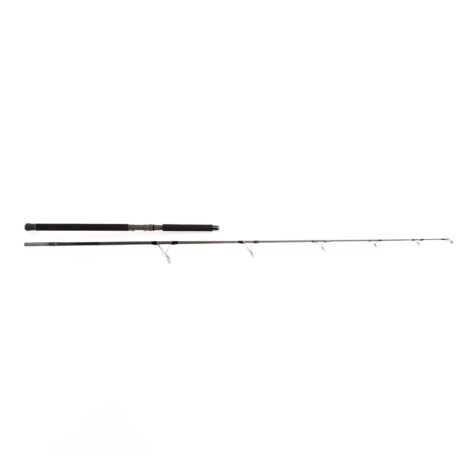 Falkor Top Water Authority two-section heavy popping rod showing its full profile and progressive fast-action taper.