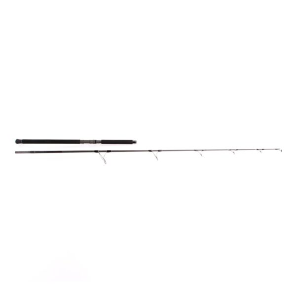 Falkor Top Water Authority two-section heavy popping rod showing its full profile and progressive fast-action taper.