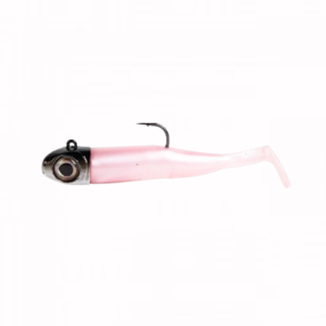 Vibrant pink Falkor Lethal soft fishing lure featuring a high-twist paddle tail.