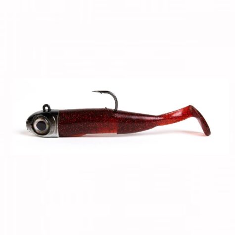 Falkor Lethal soft vinyl fishing lure in a deep crimson red colourway.