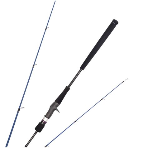 Falkor Tiarna single-section solid carbon Tai Rubber fishing rod showing its slim black blank profile and progressive action curve